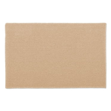 Contemporary Home Living 1.75' x 3.5' Solid Beige Rectangular Polypropylene Area Throw Rug