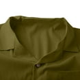 thumbnail image 7 of Stamzod Mens Beach Outfit 2 Piece Solid Color Long Sleeve Button Down Shirt and Pants Set Casual Vacation Tracksuit Army Green L, 7 of 7