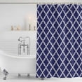 thumbnail image 4 of Quatrefoil Moroccan Pattern Waterproof Fabric Shower Curtain,Geometric Blue Morocco Waterproof Fabric Shower Curtain for Bathroom Curtains Bathtubs Hotel Shower Curtains with 12 Hooks Small 36x72in, 4 of 8