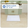 thumbnail image 3 of PABUBE Bathroom Rugs 16"x24", Absorbent Bath Mats Rugs for Bathroom Floor Non Slip Non Skid, Soft Shag Microfiber Machine Washable Shower Bath Mat for Bathroom Decor, White, 3 of 9