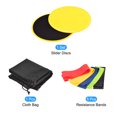 thumbnail image 3 of Unique Bargains Exercise Core Sliders, Dual-Sided Glider Discs & 5 Resistance Bands & Cloth Bag, Yellow, 3 of 7