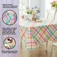 thumbnail image 2 of Newbridge Simone Easter Pastel Plaid 52 x 52 inch Square Vinyl Flannel Backed Tablecloth, 2 of 8