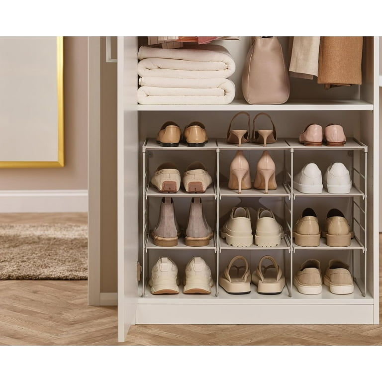 Level Adjustable Tier Shoe Rack Organiser Durable Shelves And Steel Frame Triple Stores 12 Pairs Walmart