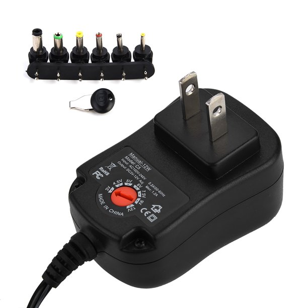 Adaptador Universal De CA / CC Fuente De Alimentación De 12 W, Voltaje Ajustable De 3 A 12 V Adaptador De Corriente 6 En 1 Para Dispositivos Electrónicos Domésticos Enrutadores