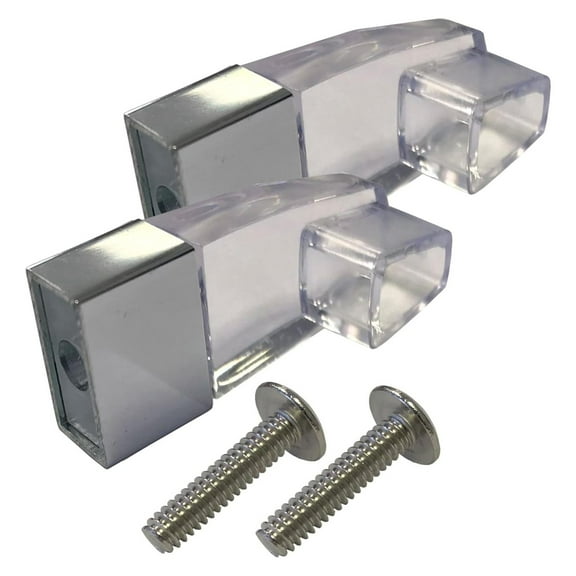 Gordon Glass Clear Acrylic Towel Bar Brackets with Bright Chrome Sleeve - Set of Two Brackets (Towel Bar NOT Included)