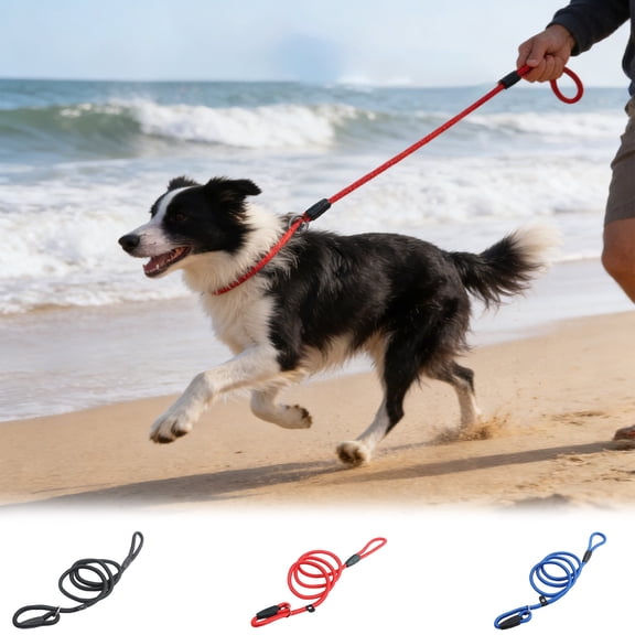 Slip Lead Dog Leash, Adjustable Nylon Rope Leash with Padded Handle, Pull-Proof Training Walking Lead for Small to Medium Dogs