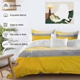 thumbnail image 3 of Watercolor Yellow Gray Duvet Cover Set Full Size, Color Block 4 Piece Soft Microfiber Bedding Set with 1 Duvet Cover, 1 Flat Sheet, 2 Pillowcases, 3 of 9
