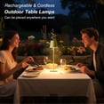 thumbnail image 5 of Postlucky 2 Pack 15" Cordless Rechargeable Table Lamp, 3 Colors Dimmable Touch Lamp for Restaurant/Bedroom/Home, Brushed Gold, 5 of 7