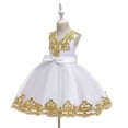 thumbnail image 3 of Akiihool Girls Sequin Tulle Mesh Dress Party Weding Tutu Formal Dress(White,4-5 Years), 3 of 9