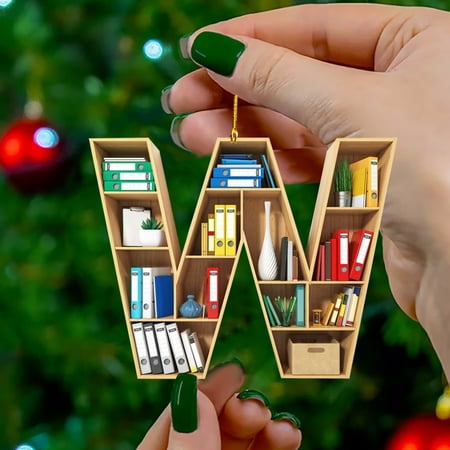 

Book Lovers Heart Shaped Bookshelf Pendant Acrylic Ornament