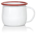 thumbnail image 2 of Red Co. Set of 4 Enamelware Metal 12 Oz Round Camping Mugs with Handle, Solid White/Red Rim, 2 of 10