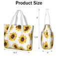 thumbnail image 3 of Tote Bag for Women - White Sunflower Shoulder Bag - Large Utility Work Duffle Bag with Zipper Handbag for Travel, Work, Sprots, 3 of 5