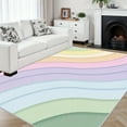 thumbnail image 4 of 3'x5' carpet non slip grip carpet pads area rug fluffy area rug modern striped area rug, 4 of 10