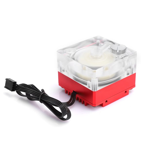 M Buder P67B Bomba de Agua para Enfriamiento de PC PWM Velocidad Ajustable Acrílico y Aluminio Rojo 10 cm / 3.9 inches