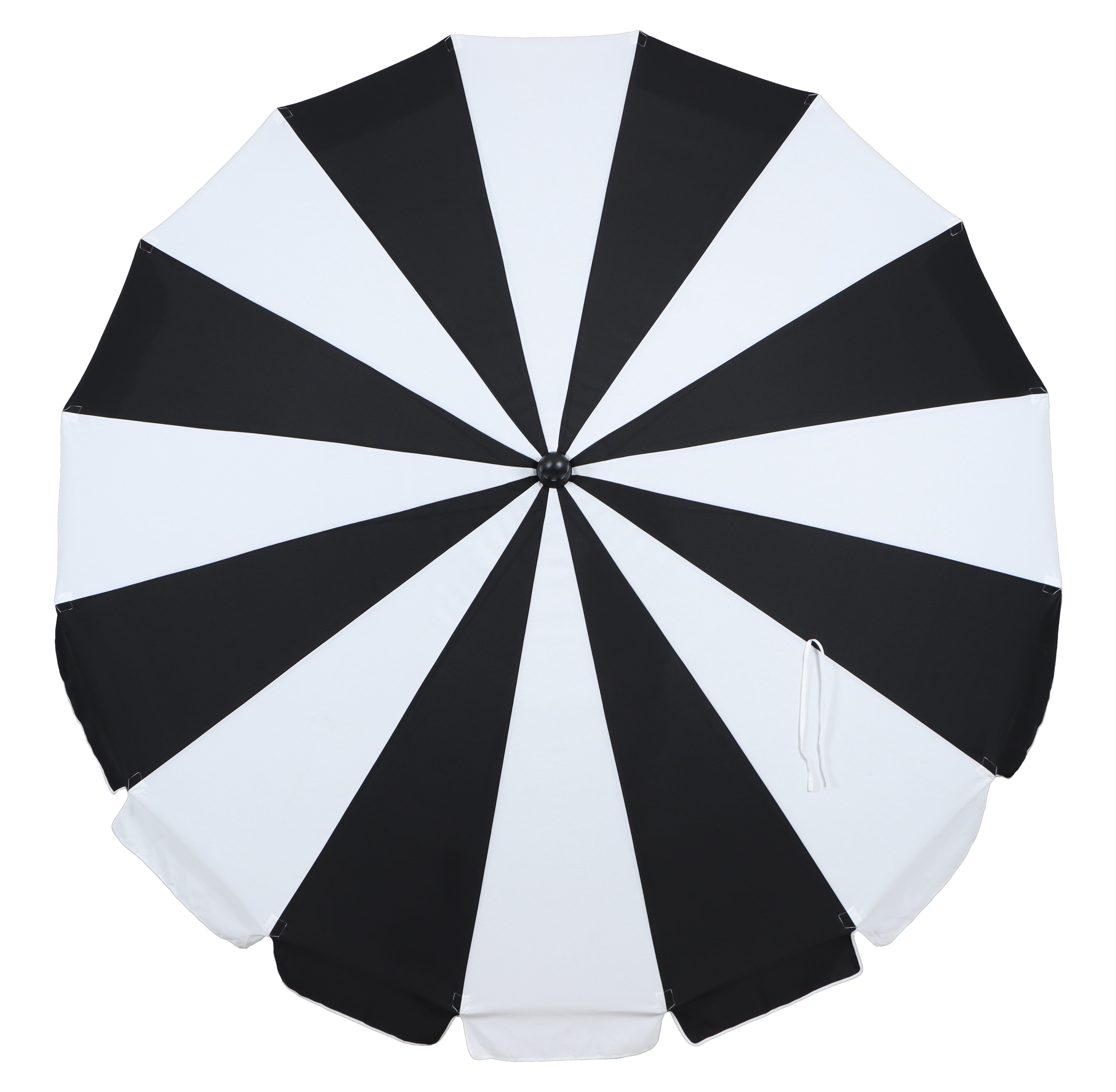 Better Homes & Gardens Premium 9' B&W Market Umbrella, Fiberglass Ribs, Crank Lift, 3-Angle Tilt