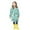 Q1Green, variant on lnmuld Kids Raincoat with Hood and School Bag Lightweight Long Rain Wear for Kids Outdoor Activities School Walking Rain Gear Size:12-14 Years