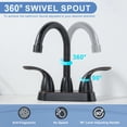 thumbnail image 3 of WOWOW 4 in. Centerset Double Handle High Arc Bathroom Faucet with Drain Kit Included in Oil Rubbed Bronze, 3 of 8