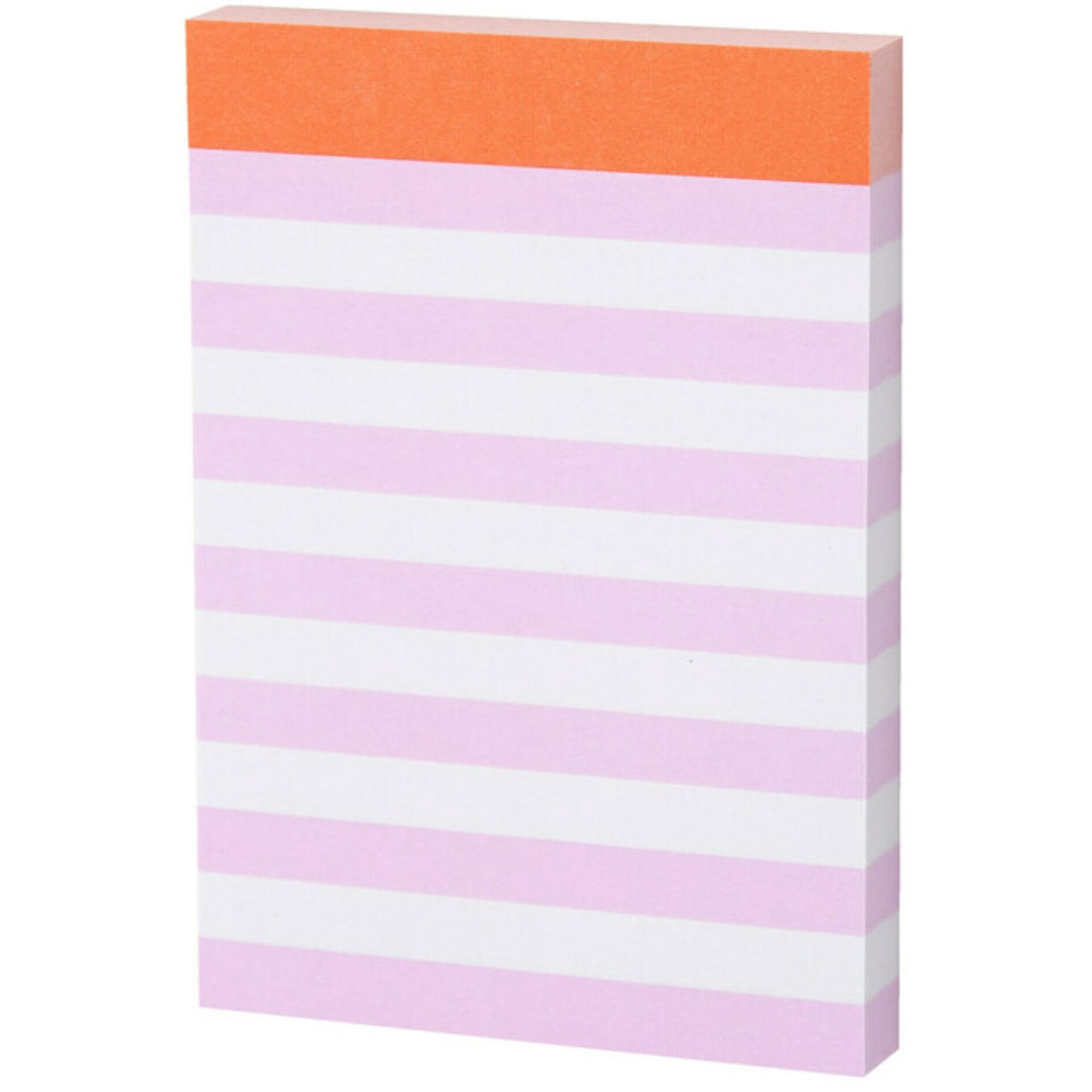 Noted by Post-it Mini List Notes, 2.9" x 4", 100 Sheets, Pink, Orange & White Striped Design