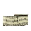 Royal Symphony Black & Antique-White Musical Note Wired Ribbon 2.5" x 10 Yards