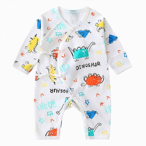 Enyan Baby Boy One Piece Clothes Fall Winter Outfit Long Sleeve Fun Cartoon Romper Newborn Infant Bodysuit(Size 3-6 Months)