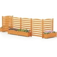 thumbnail image 1 of Costway 2 PCS Air Conditioner Fence with Planter Box, 3-Panel Freestanding Privacy Screen Yellow, 1 of 10