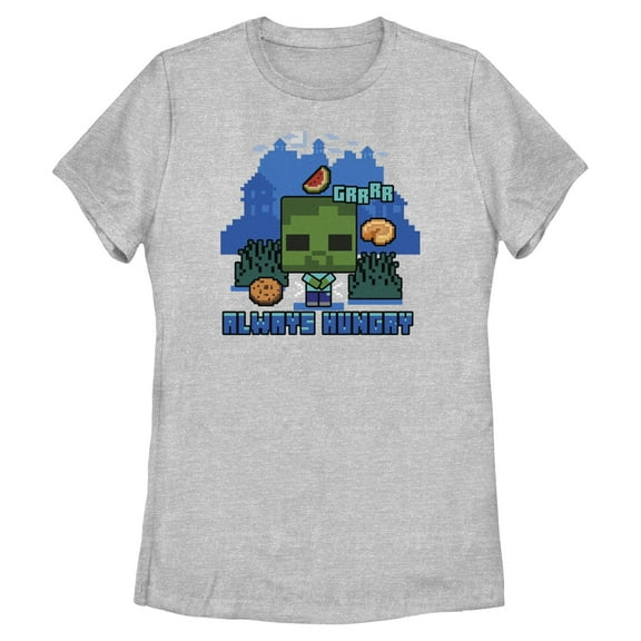 Womens Minecraft Zombie Always Hungry T Shirt
