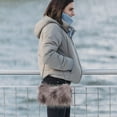 thumbnail image 3 of LOLIPPYY 1Pc Grey Faux Fur Hand Muffs with Lanyard Lightweight Warm Hand Warmer for Home Use, 3 of 8