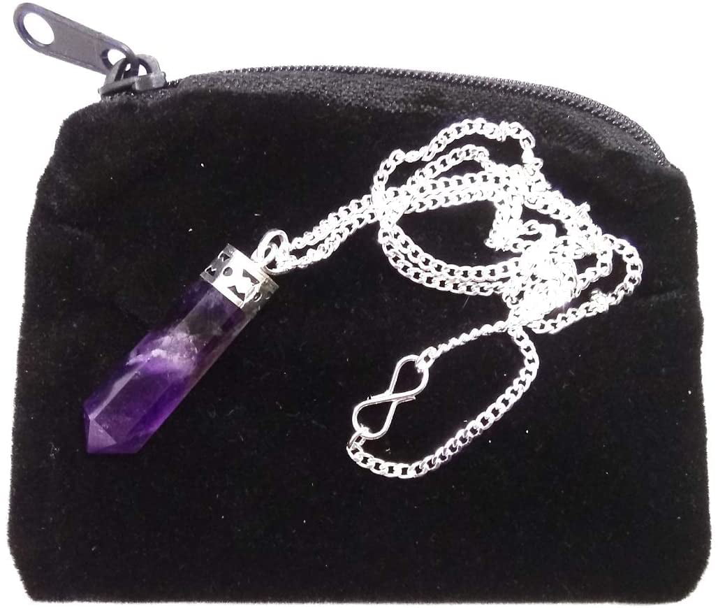 Amethyst Point Natural Necklace Pendant Genuine Healing Crystal Cleansing Clarity Grounding Clearing Negative Energy Recharging