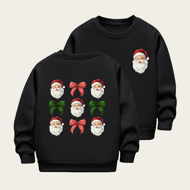 Cowsor Chandails en Molleton Filles Enfants Mignons Graphiques Col Rond Chandail Tops Manches Longues Vacances