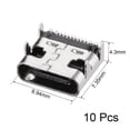 thumbnail image 2 of Conector USB PCB Tipo-C 3.1 hembra de 16 pines, socket de carga rápida, 10 piezas, 2 of 4