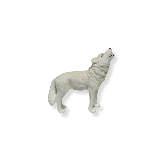 Zaga Toys, White Howling Wolf Figurine Hand-Painted Animal