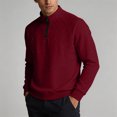 thumbnail image 6 of ZUBKTE Men's Quarter Zip Cotton Pullover Lightweight Mock Neck Sweatshirt Casual Long Sleeve Shirts M-3XL, 6 of 7
