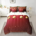 thumbnail image 2 of jejeloiu Gold Christmas Ball Twin Bedding Sets 7-Piece,Merry Xmas Theme Bedding Comforter Set,Sequin Print Sheet Sets For Girls Boys,Breathable Home Decor Reversible, 2 of 8