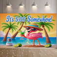 thumbnail image 5 of Beach Party Banner Flamingo Tropical Design Colorful Background for Summer Party Outdoor Beach Event Tropical Decor, 5 of 9