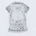 thumbnail image 4 of Ruyang Boys Girls Satin Shirts Set Classic Silk Short Sleeve Tshirt Bbutton Down Top Tees+Shorts Casual Summer Outfits, 4 of 4