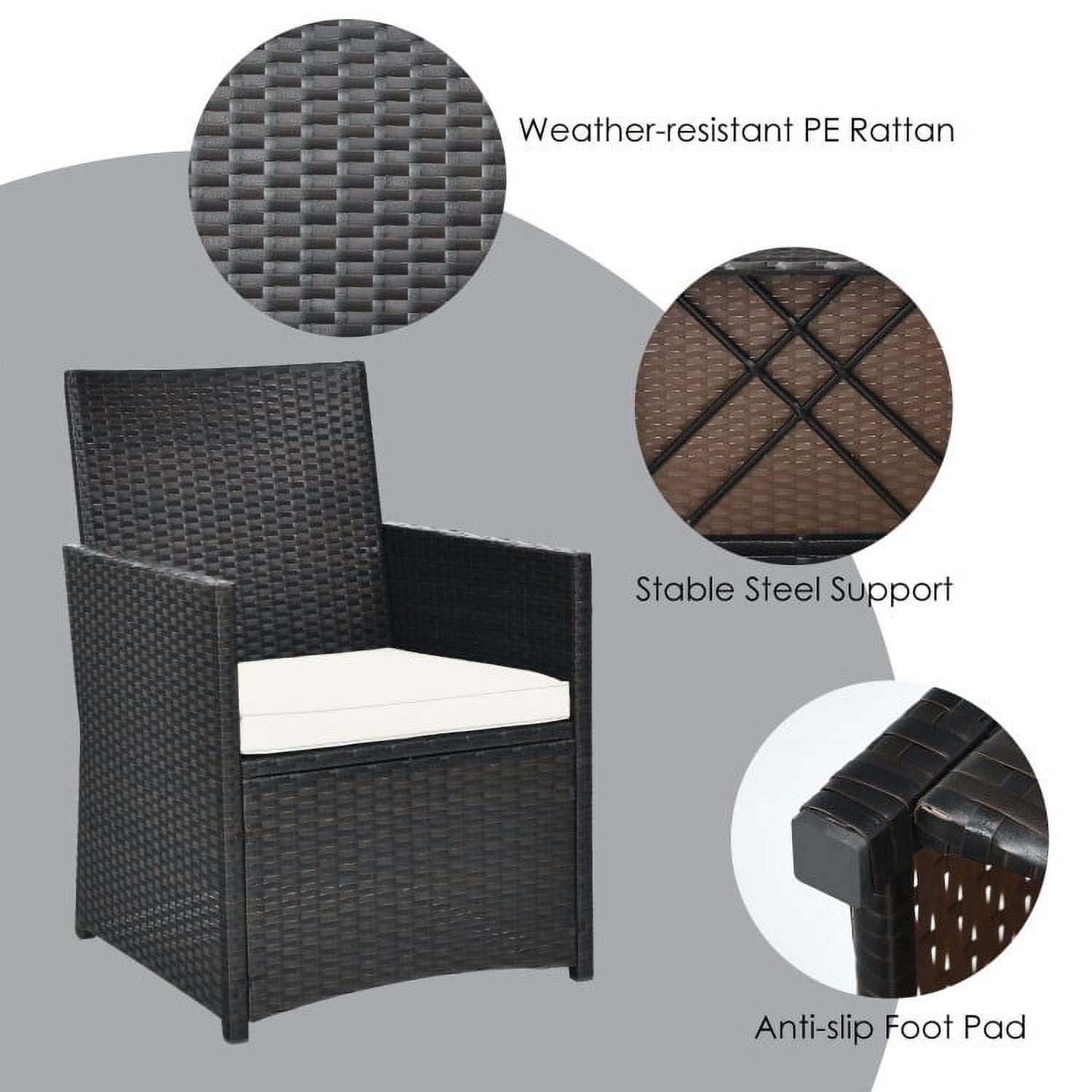 Aimee Lii 3 Pieces Wicker Patio Furniture Set with Cushion and Sofa Armrest, Small Patio Set, White Aimee Lii 3 Pieces Wicker Patio Furniture Set with Cushion and Sofa Armrest, Small Patio Set, White