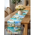 thumbnail image 4 of Burlap Table Runner 120 Inches Long, Summer Beach Lighthouse Sailing Non-Slip Kitchen Table Runners for Dining Room Everyday Use Party Table Decorations Retro Coconut Trees, 4 of 9