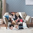 thumbnail image 5 of Jungkook Blanket Soft and Warm Lightweight Fluffy Throws Blankets Rug Carpet Gift for Beach Yoga Bedroom Living Room Decoration Sofa Camping Trip Dorm Decor All Season, 5 of 6