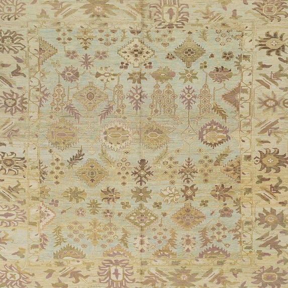 Ahgly Company Machine Washable Indoor Square Abstract Brown Area Rugs, 3' Square