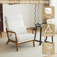 thumbnail image 6 of Ktaxon Mid Century Modern Accent Chair, Corduroy Armchair, High Back Single Sofa with Solid Wood Frame White, 6 of 8
