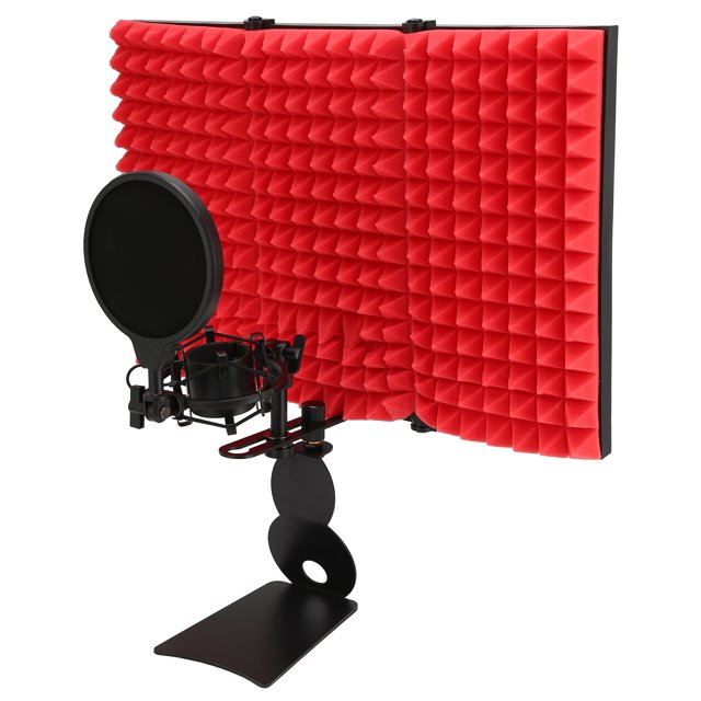 Isolation Shield, Anti-Noise Portable Soundproof Studio Equipment Effective Adjustable for Recording for Broadcasting