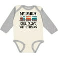thumbnail image 3 of Inktastic Daddy Still Plays with Trains Boys or Girls Long Sleeve Baby Bodysuit, 3 of 5