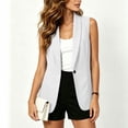 thumbnail image 6 of Double Breasted Linen Blazer For Women, Long Sleeve Breathable Work Jacket, Casual Plain Pocket Blazer, Business Casual Street Style White XL, 6 of 7