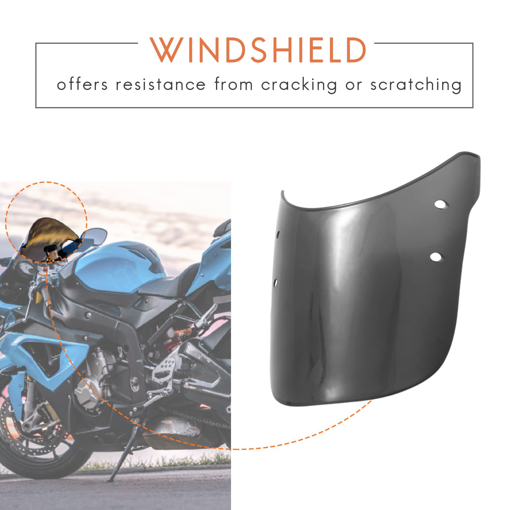 Motorcycle Windshield Windscreen Compatible for Triumph Bonneville 2001-2017,T100 2003-2017 Smoke