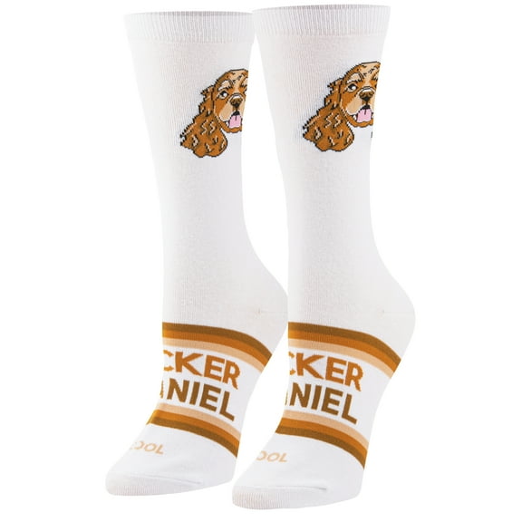 Cool Socks Cocker Spaniel Fun Print Novelty Crew Socks for Women, Size 5-10