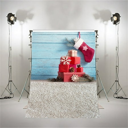 Image of SAYFUT Studio Photo Video Photography Backdrops 3x5ft Christmas Stockings & Gifts Printed Vinyl Fabric Background Screen Props