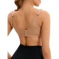 thumbnail image 3 of INSPIRE CHIC Women's Contrasting Colors Adjustable Straps Workout Bras Fixed Cup U Back Sports Bras L Beige, 3 of 4