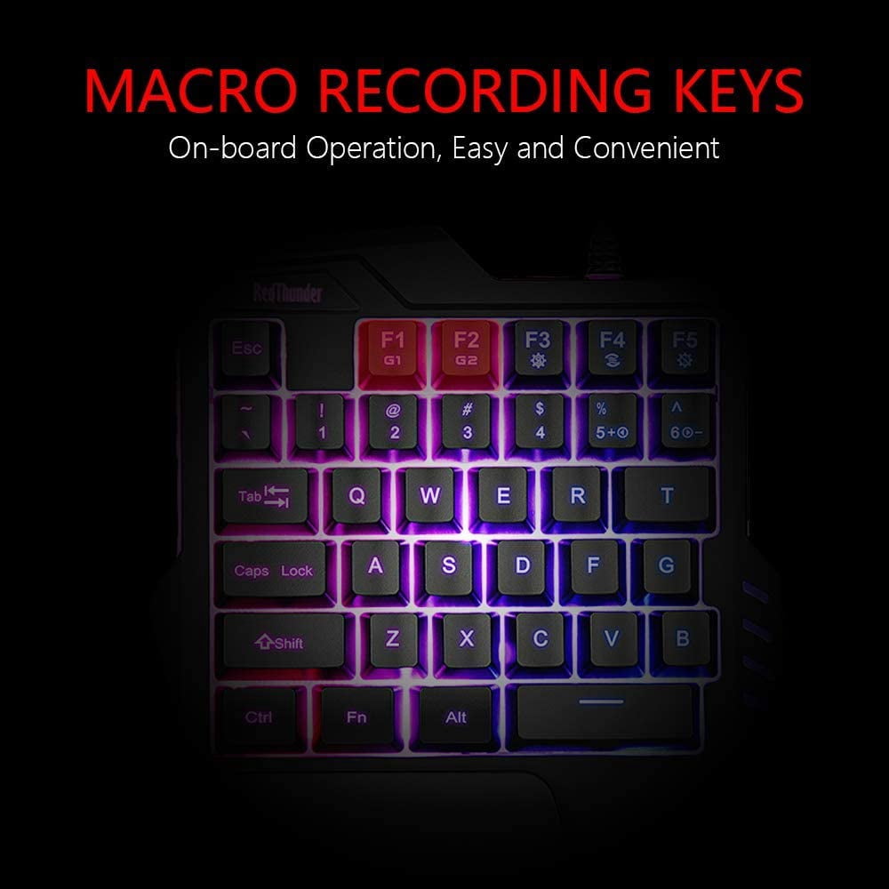 One-hand Gaming Keyboard RGB Backlight 35-key Portable Mini Gaming Keyboard Ergonomic Gaming Controller