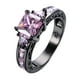 thumbnail image 1 of onlyliua Ofertas Flash Preliminary Anillo de Aleación de Cobre Negro con Incrustaciones de Circonitas En Varios Colores, 1 of 1