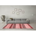 thumbnail image 3 of Ahgly Company Indoor Round Abstract Red Modern Area Rugs, 7' Round, 3 of 4